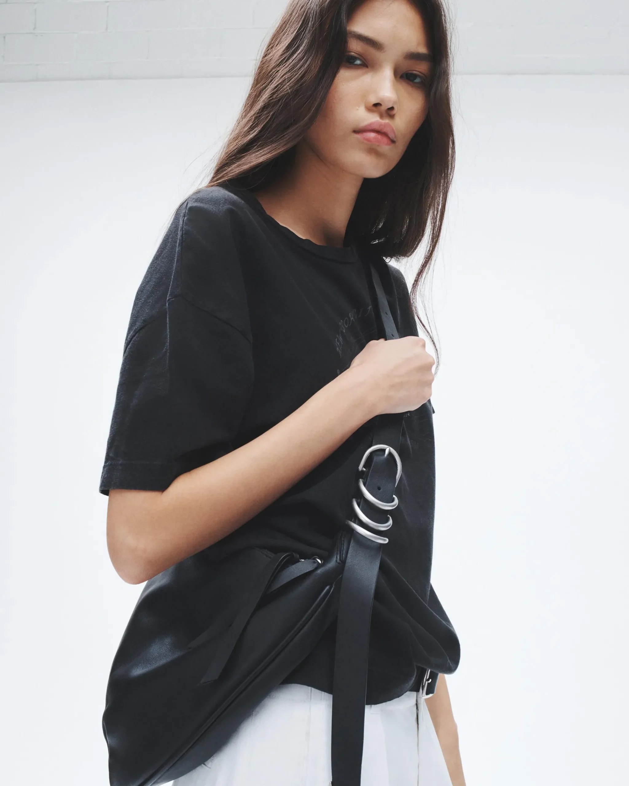 rag & bone Spire Leather Shoulder Bag Black Best