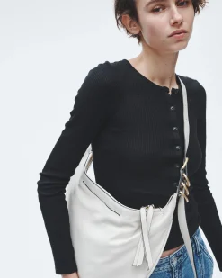 rag & bone Spire Leather Shoulder Bag Antique White Outlet