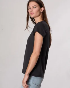 rag & bone Studded Cotton T-Shirt Black New