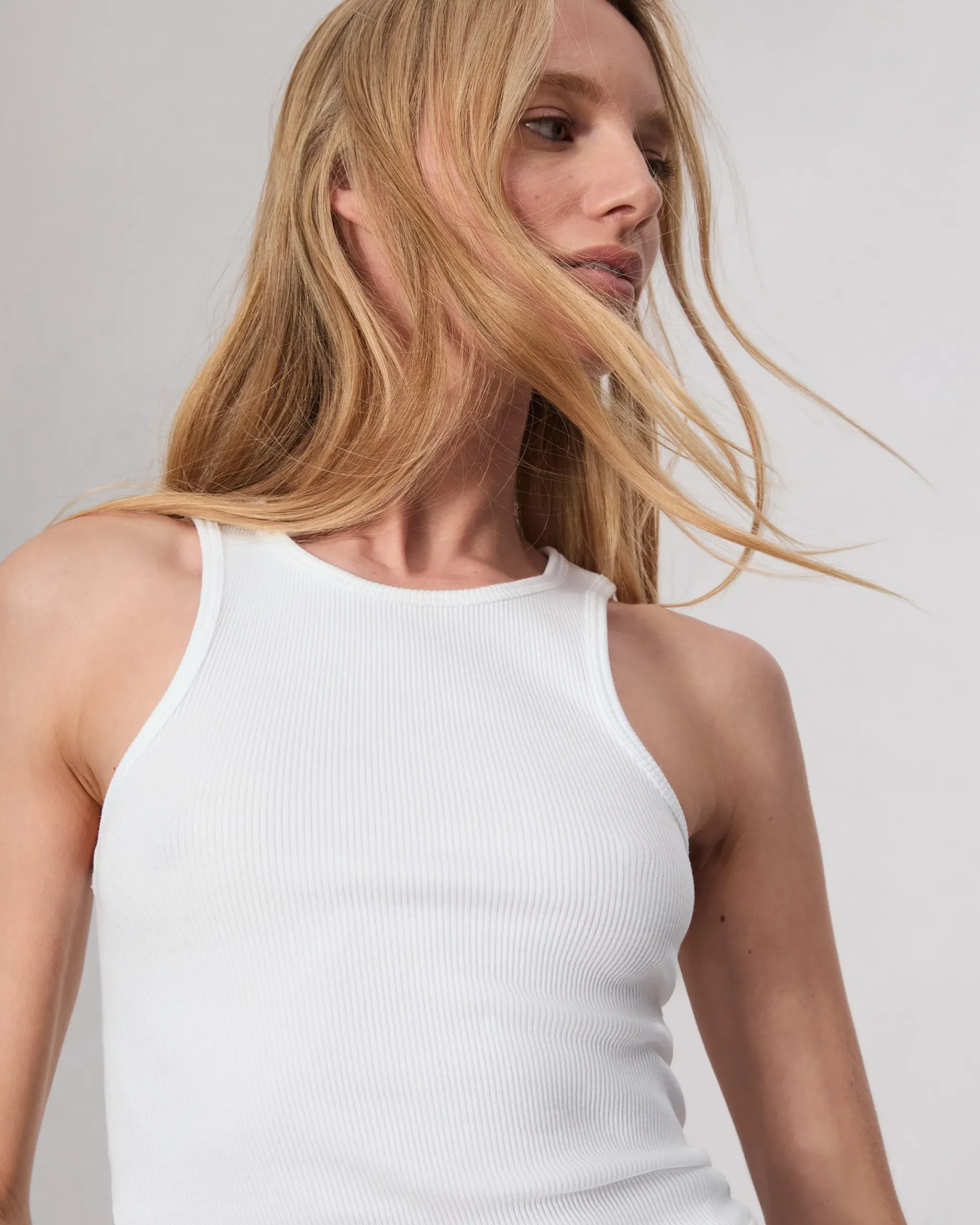 rag & bone The Essential Rib Tank White Cheap