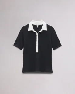 rag & bone The Knit Button Top Black Store