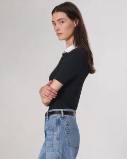 rag & bone The Knit Button Top Black Store