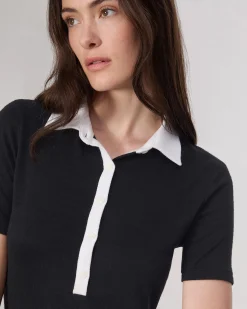 rag & bone The Knit Button Top Black Store