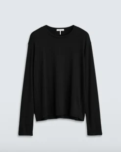 rag & bone The Knit Long Sleeve Tee Black New