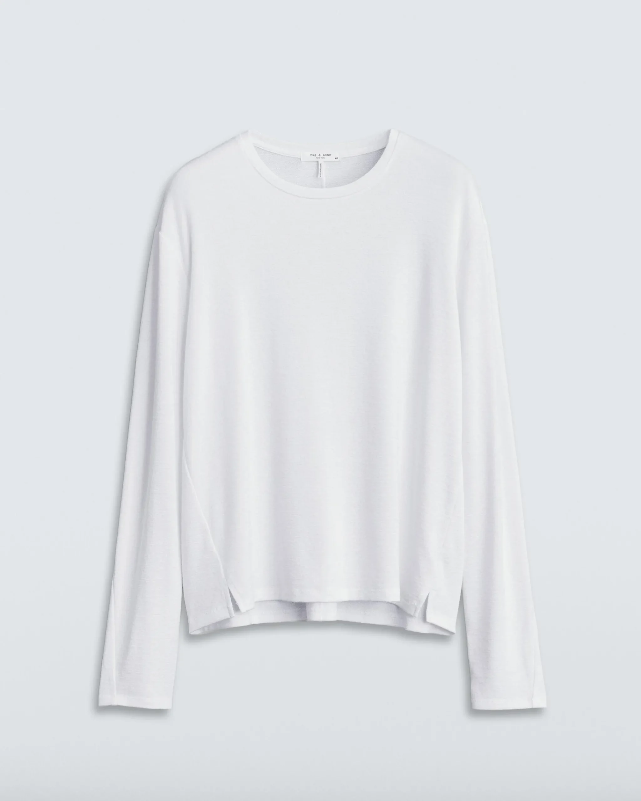 rag & bone The Knit Long Sleeve Tee White Clearance