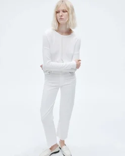 rag & bone The Knit Long Sleeve Tee White Clearance