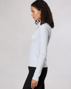 rag & bone The Knit Rib Polo Shirt Light Blue Cheap