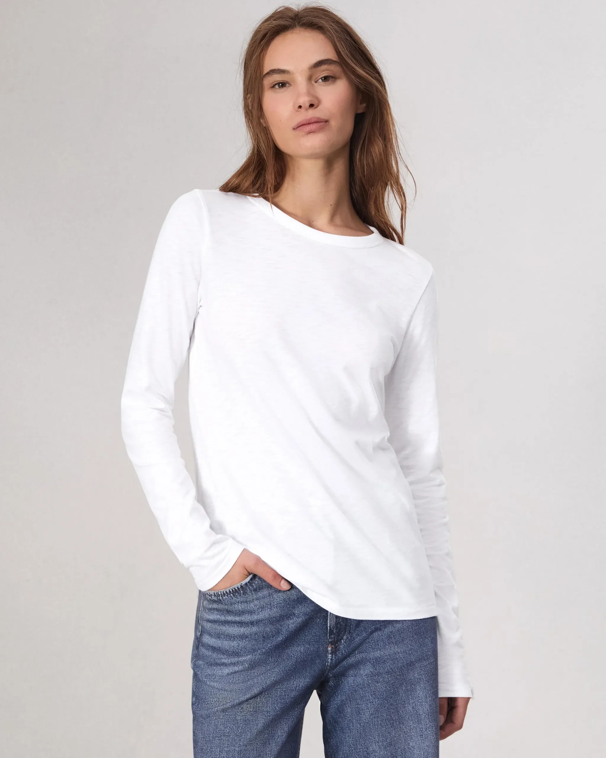 rag & bone The Slub Long Sleeve Bright White Cheap
