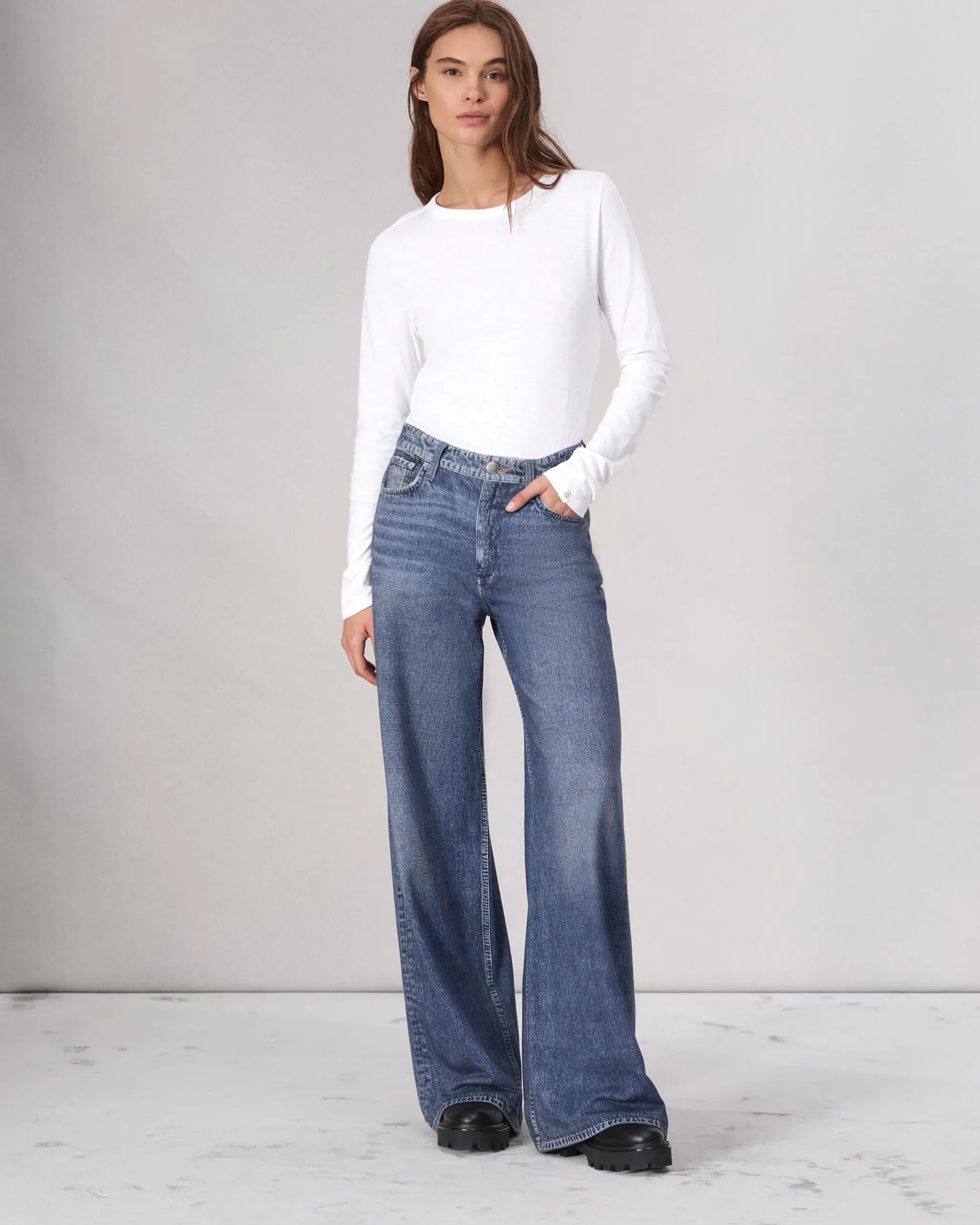 rag & bone The Slub Long Sleeve Bright White Cheap