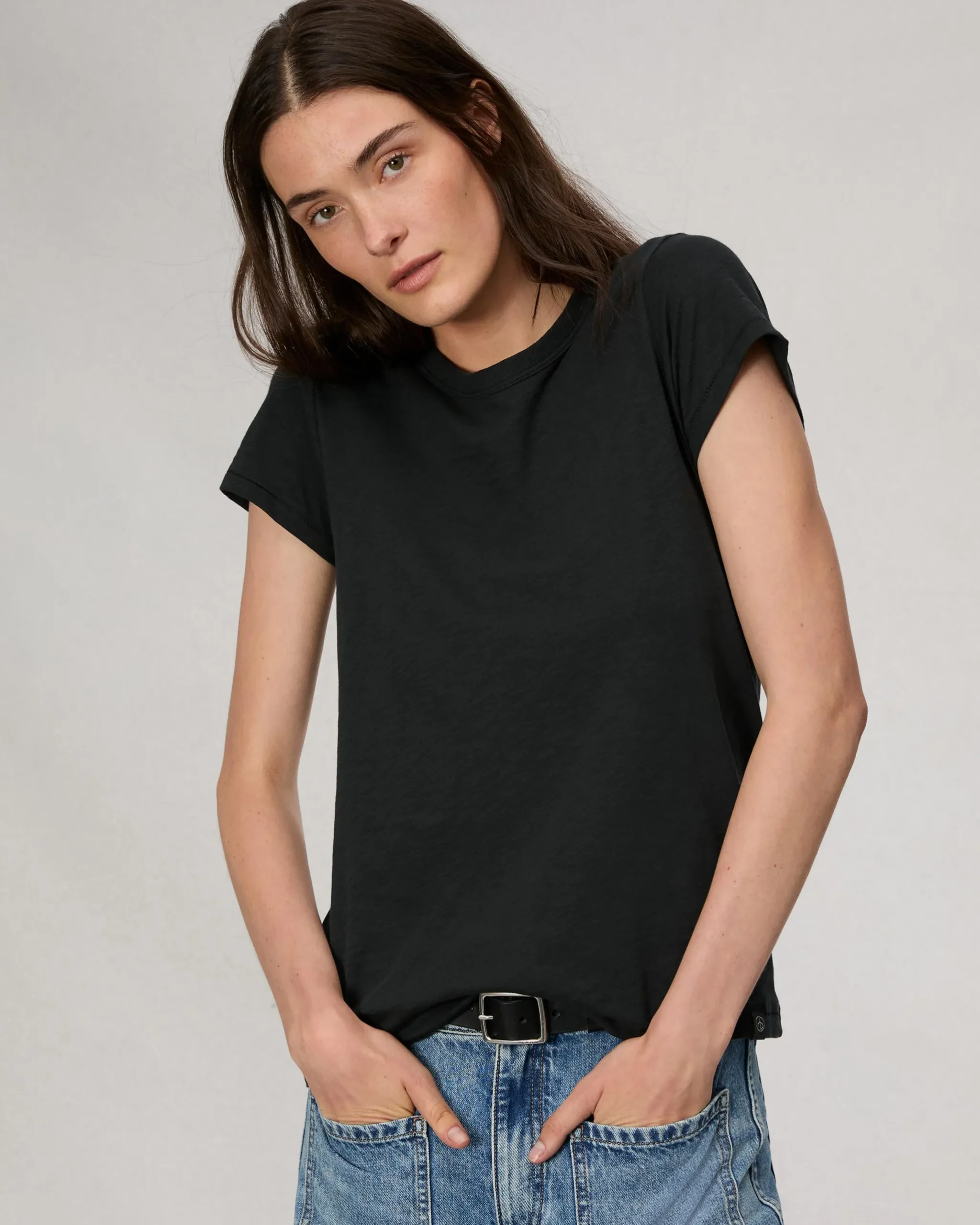 rag & bone The Slub Tee Black Hot