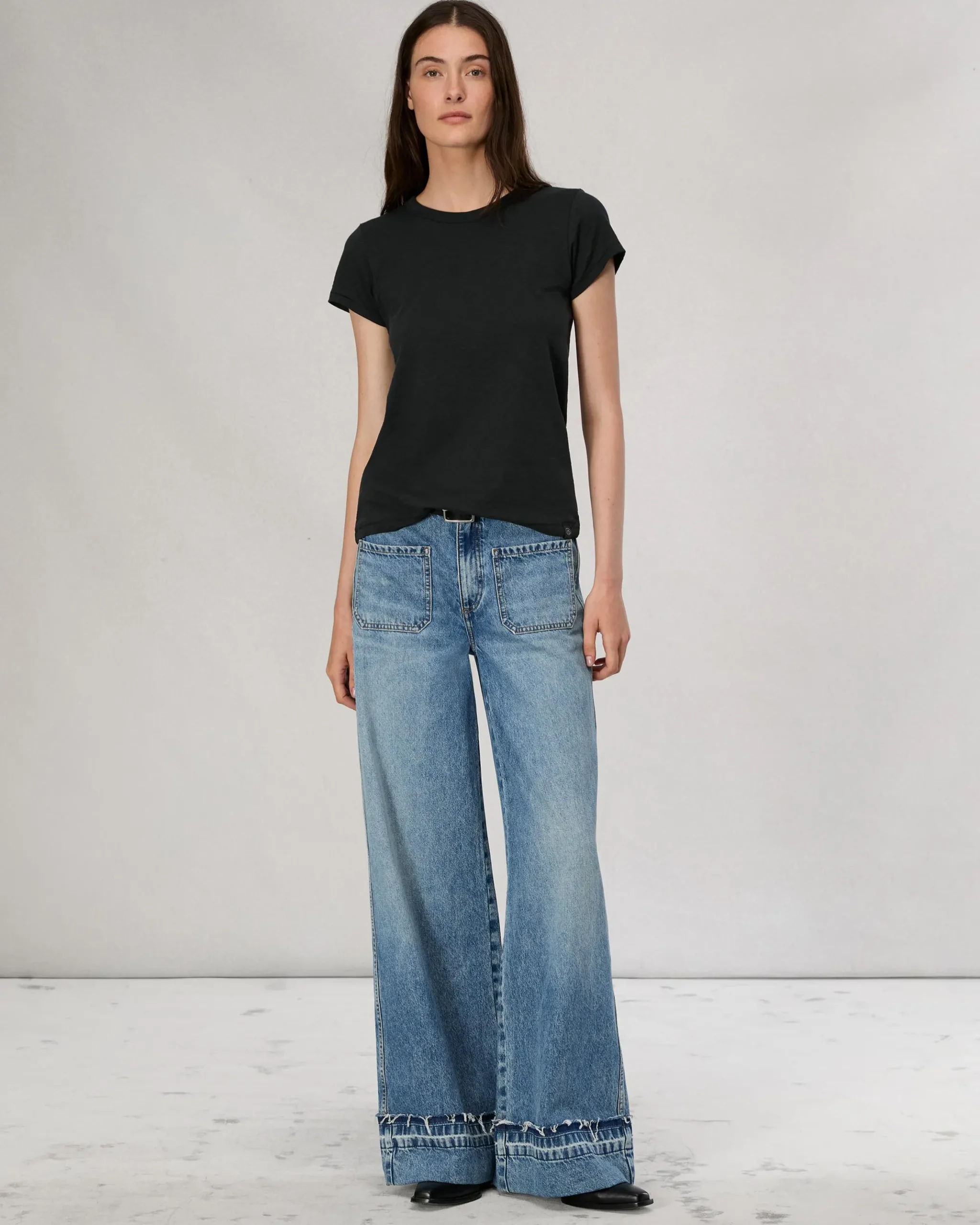 rag & bone The Slub Tee Black Hot