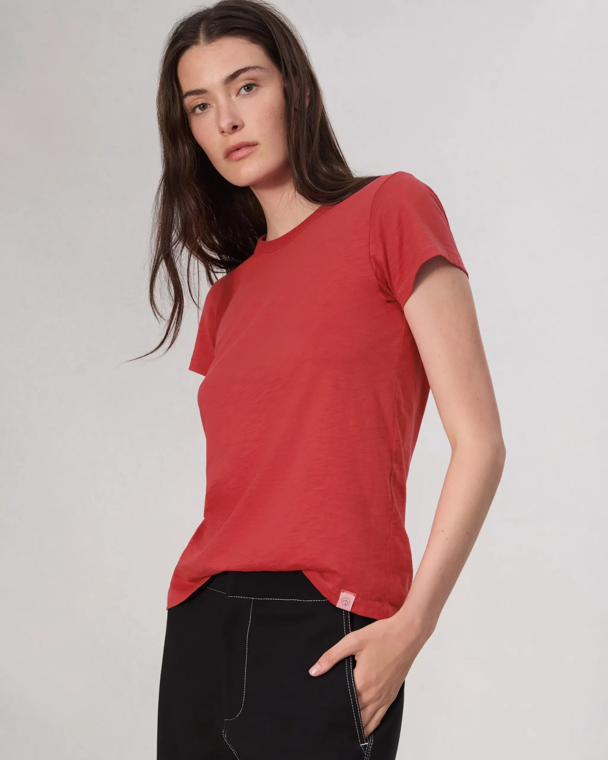 rag & bone The Slub Tee Red Sale