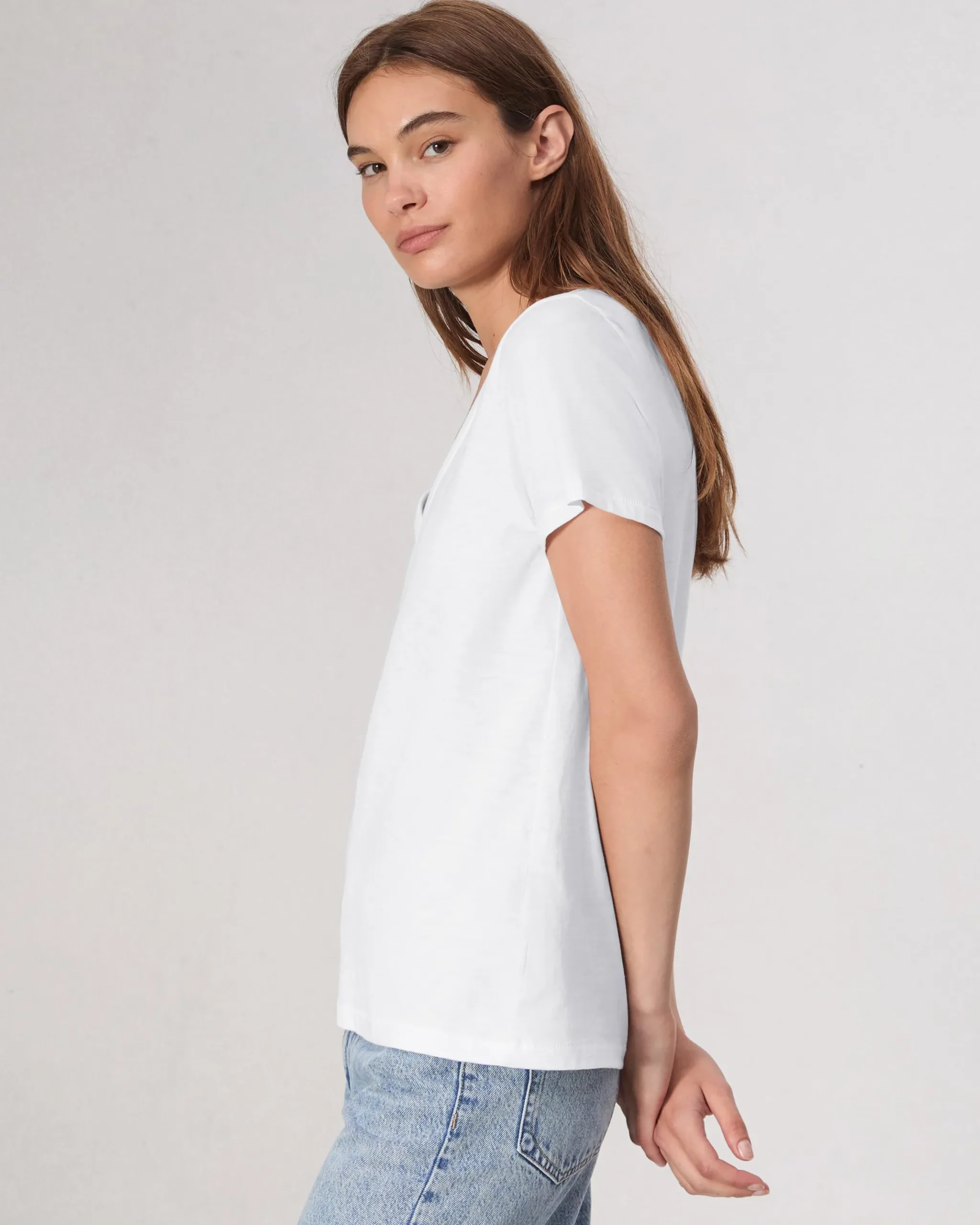 rag & bone The Slub Vee Bright White Sale