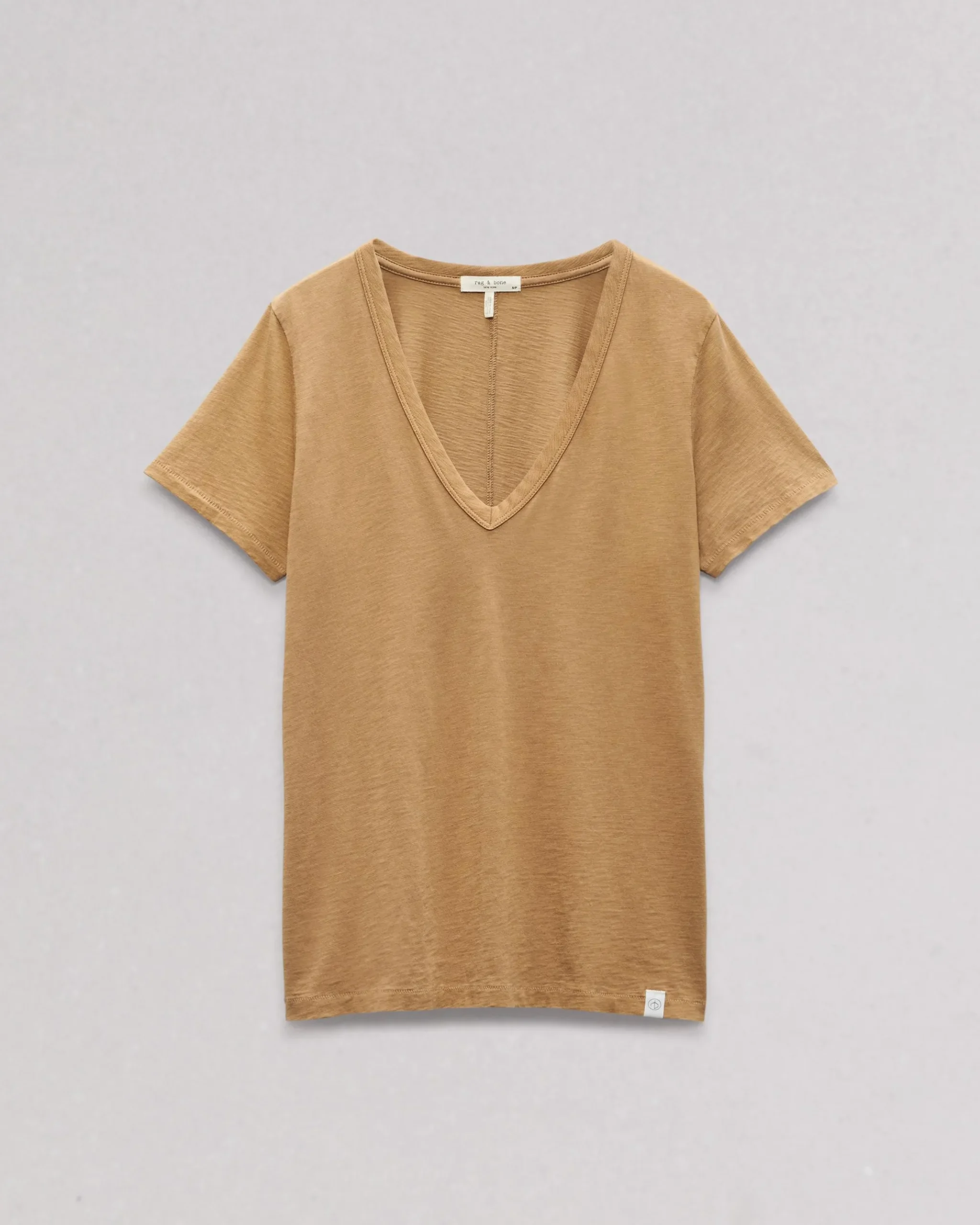 rag & bone The Slub V-Neck Tee Khaki New