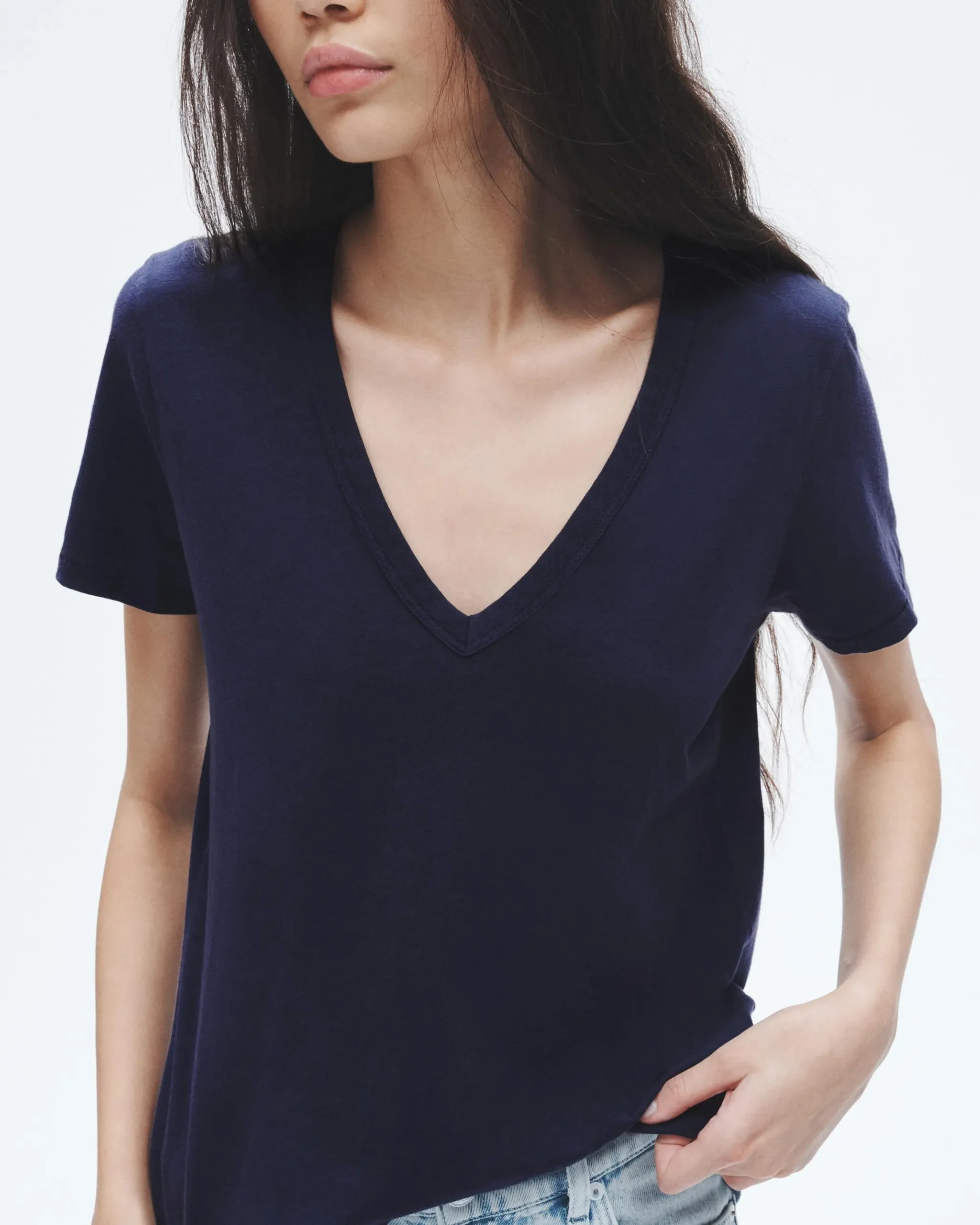 rag & bone The Slub V-Neck Tee Salute Best Sale
