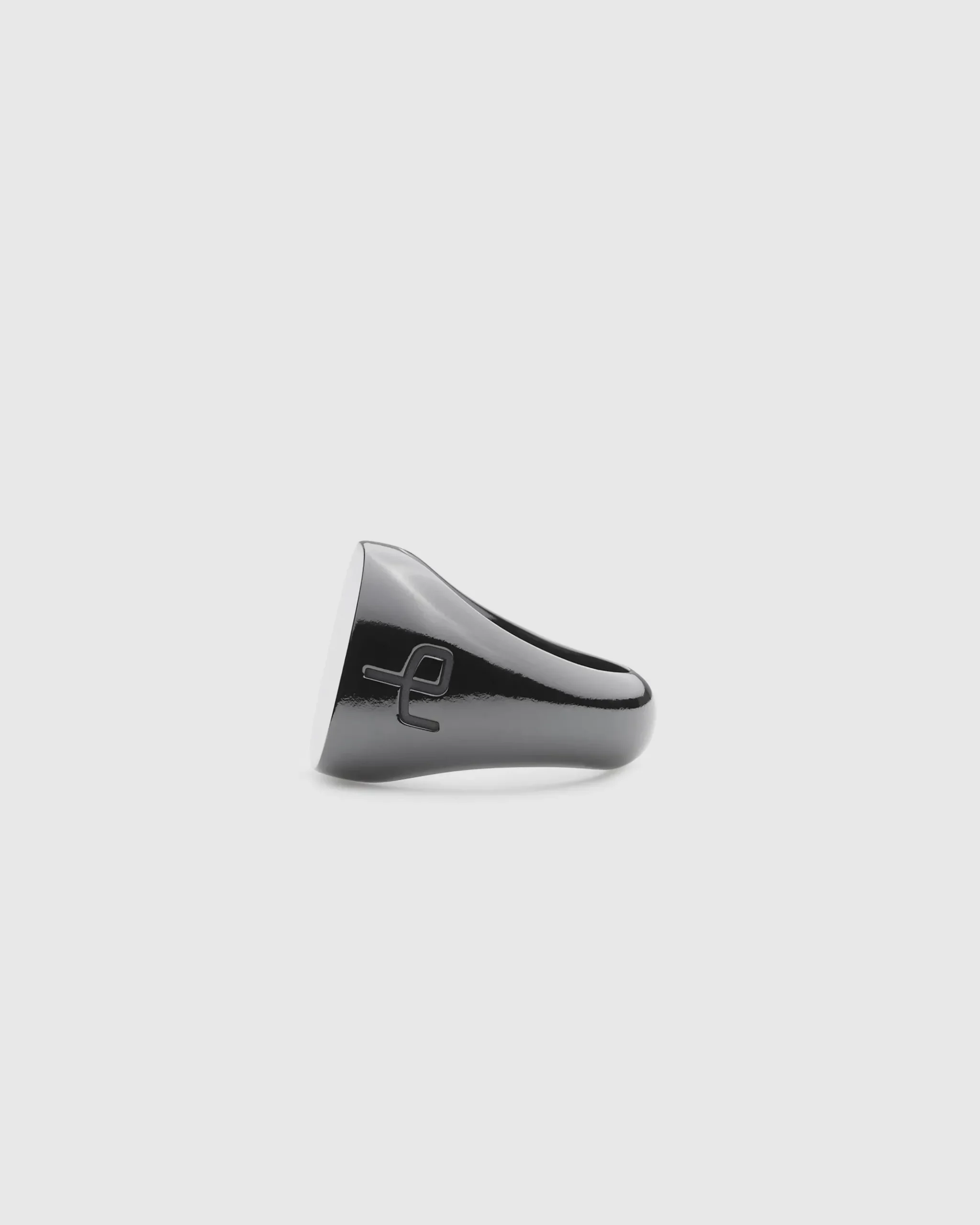 rag & bone The Square Signet Ring Black Titanium Store