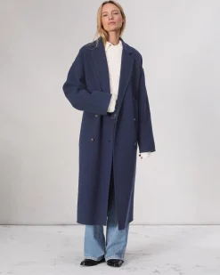 rag & bone Thea Wool-Blend Coat Navy Cheap
