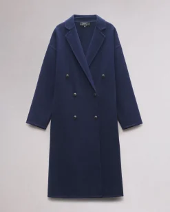 rag & bone Thea Wool-Blend Coat Navy Cheap