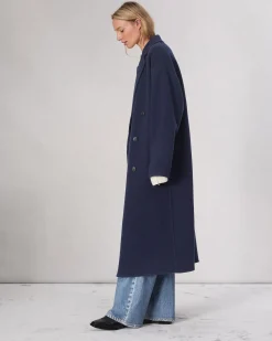 rag & bone Thea Wool-Blend Coat Navy Cheap
