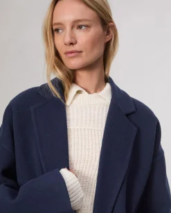 rag & bone Thea Wool-Blend Coat Navy Cheap