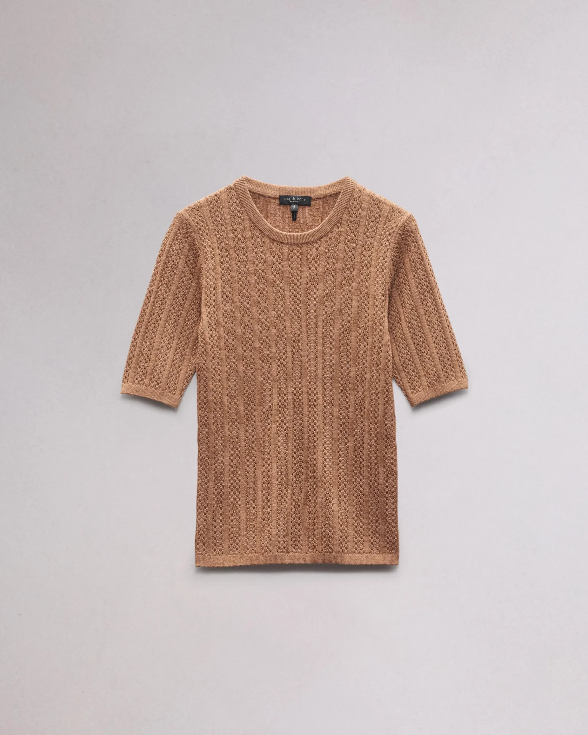rag & bone Tina Washable Wool Crew Camel New