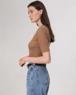 rag & bone Tina Washable Wool Crew Camel New