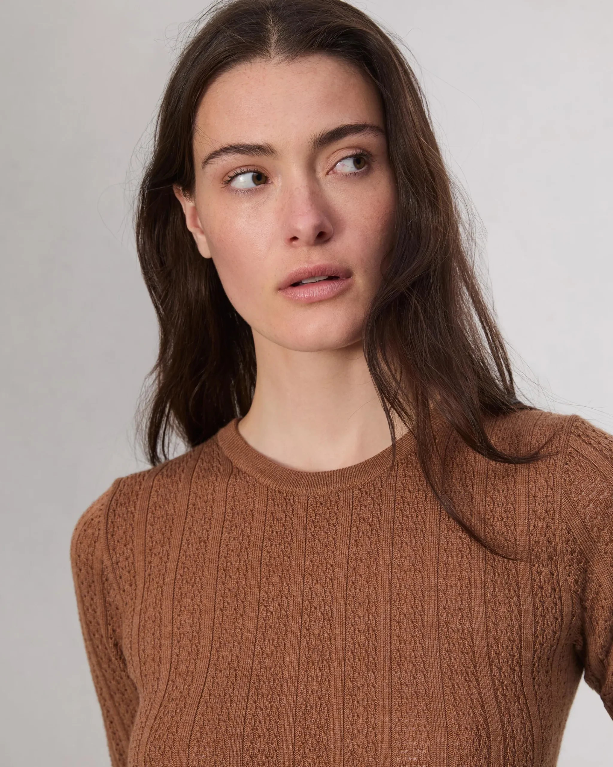 rag & bone Tina Washable Wool Crew Camel New