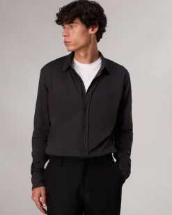 rag & bone Tomlin Pima Cotton Shirt Black Sale