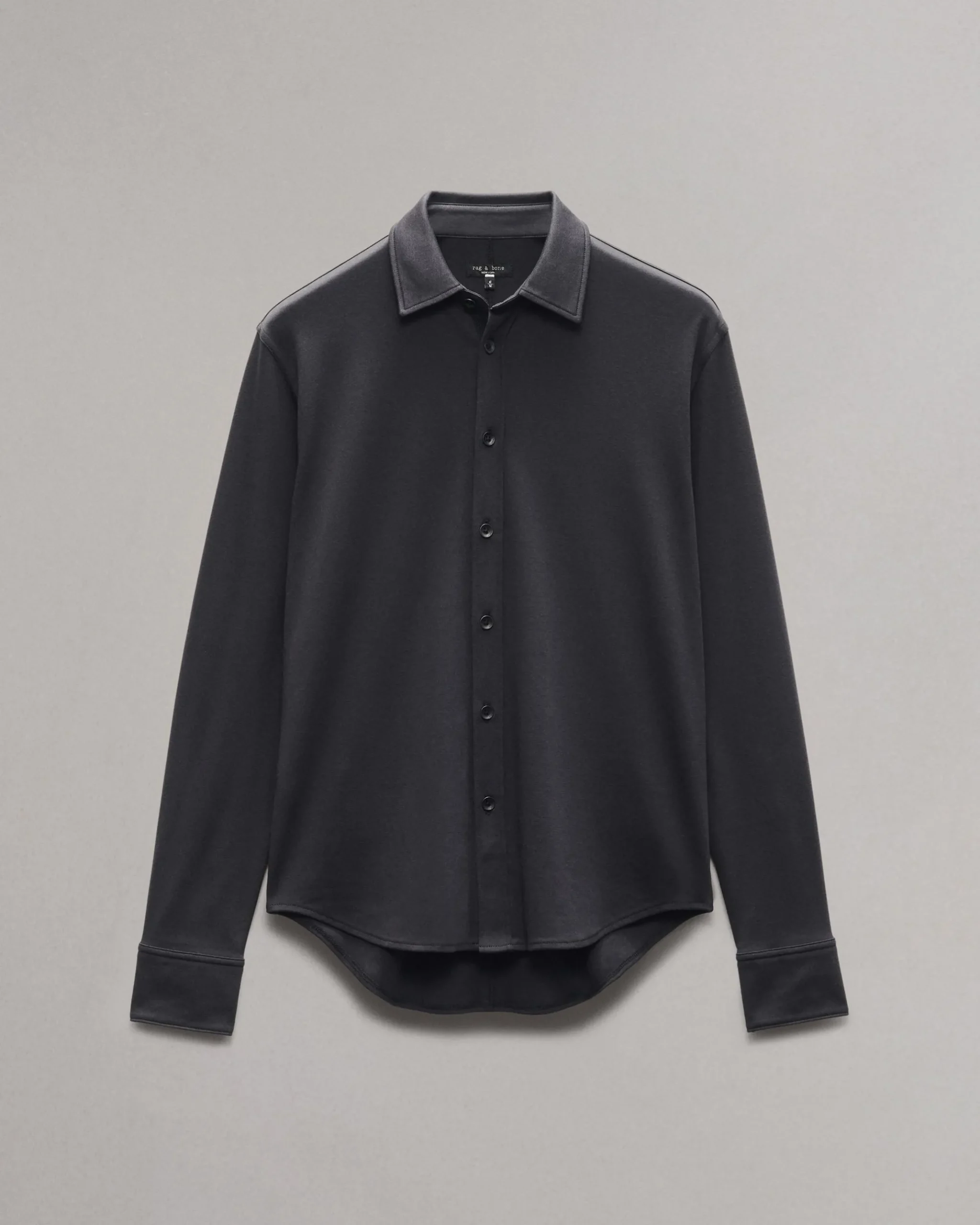 rag & bone Tomlin Pima Cotton Shirt Black Sale