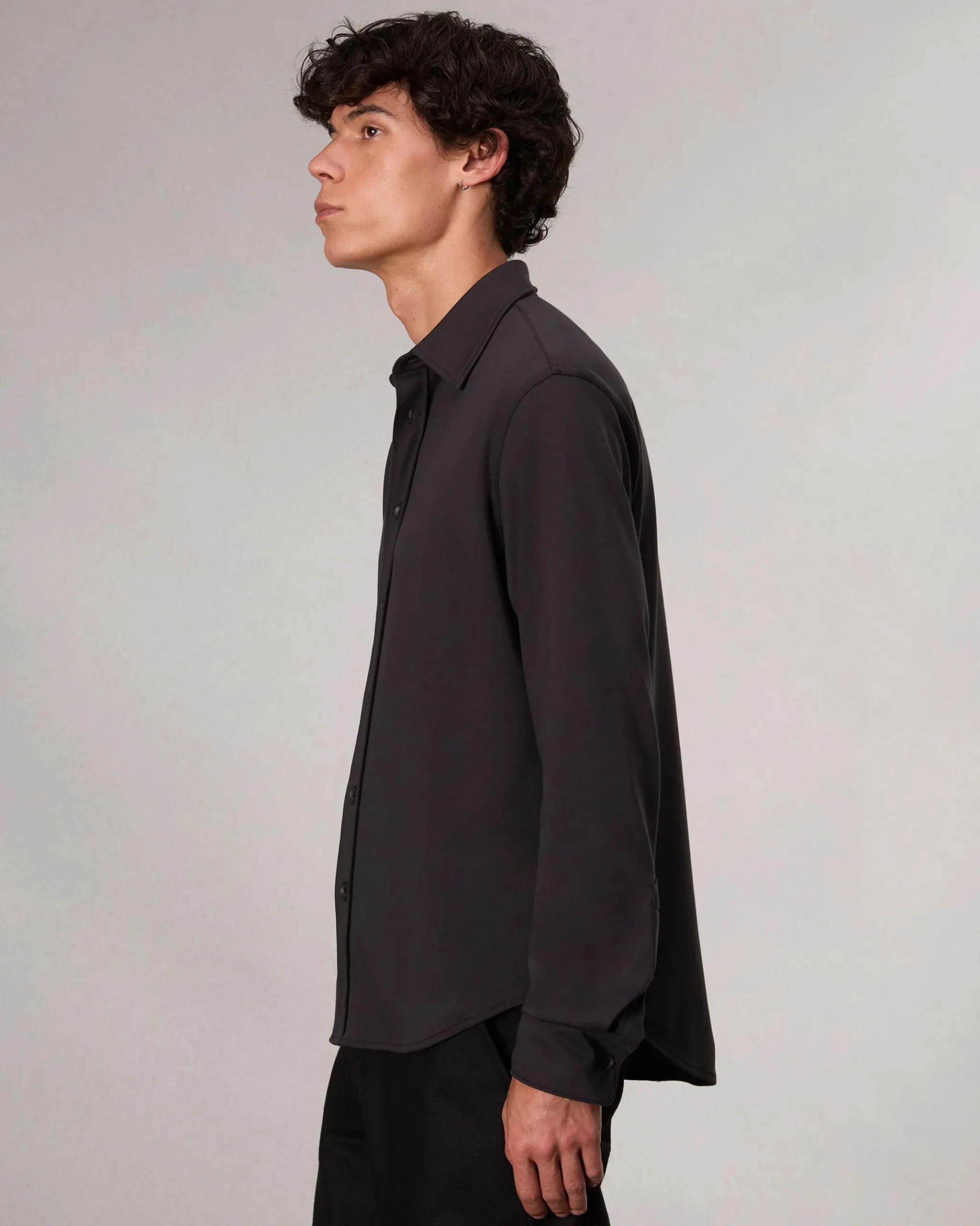 rag & bone Tomlin Pima Cotton Shirt Black Sale