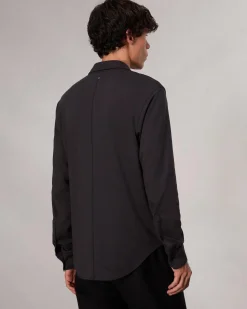 rag & bone Tomlin Pima Cotton Shirt Black Sale
