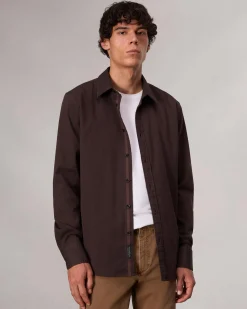 rag & bone Tomlin Stretch-Cotton Dobby Shirt Dk Chocolate Outlet