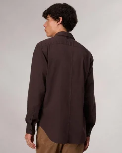 rag & bone Tomlin Stretch-Cotton Dobby Shirt Dk Chocolate Outlet