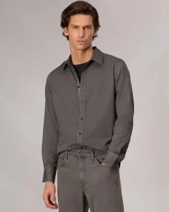 rag & bone Tomlin Stretch-Cotton Dobby Shirt Dark Grey Online