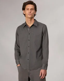 rag & bone Tomlin Stretch-Cotton Dobby Shirt Dark Grey Online