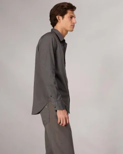 rag & bone Tomlin Stretch-Cotton Dobby Shirt Dark Grey Online