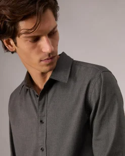 rag & bone Tomlin Stretch-Cotton Dobby Shirt Dark Grey Online
