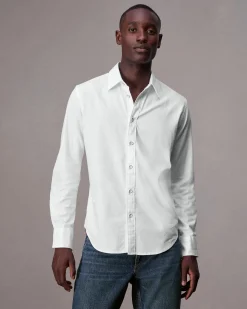 rag & bone Tomlin Stretch-Cotton Dobby Shirt White Store