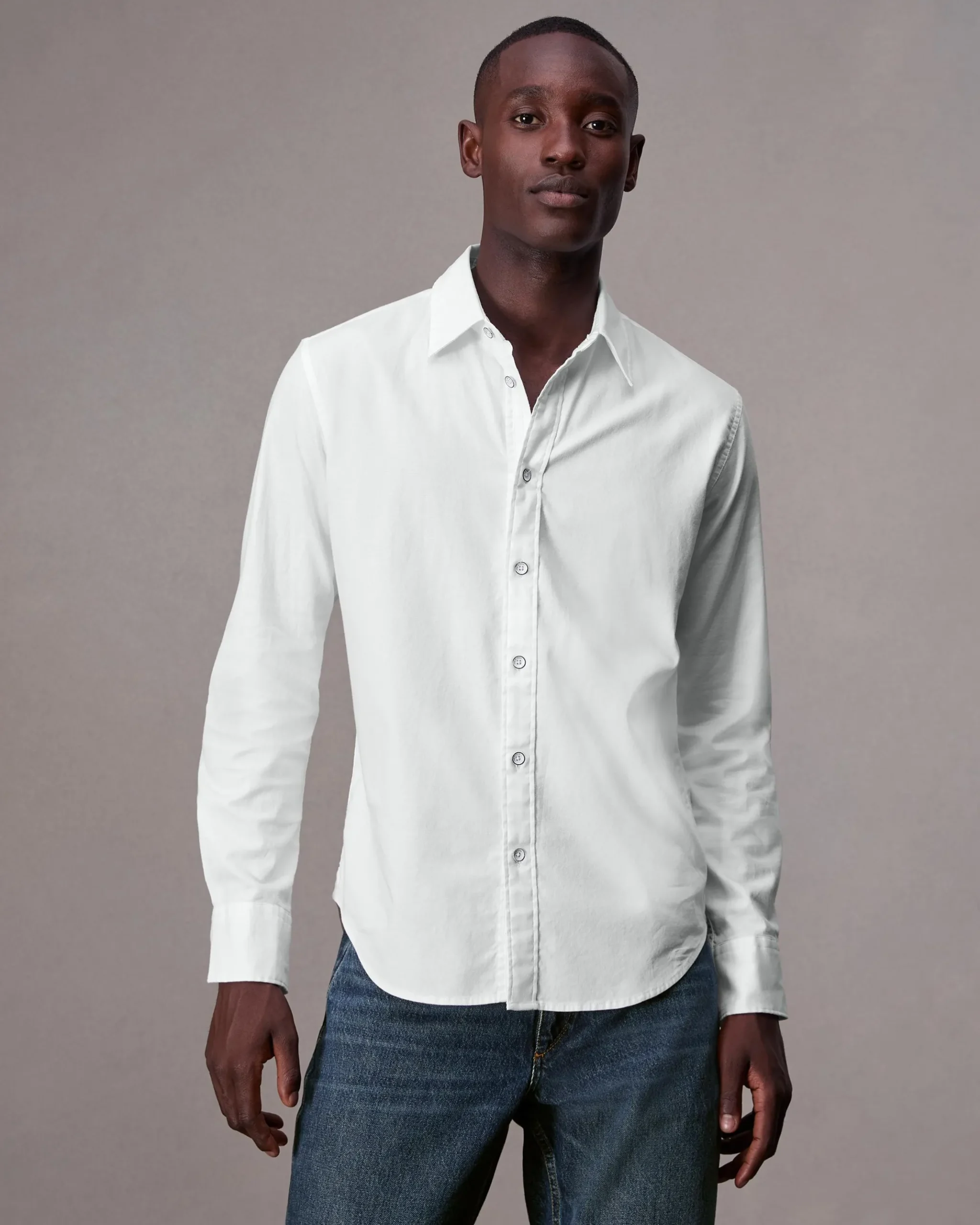 rag & bone Tomlin Stretch-Cotton Dobby Shirt White Store