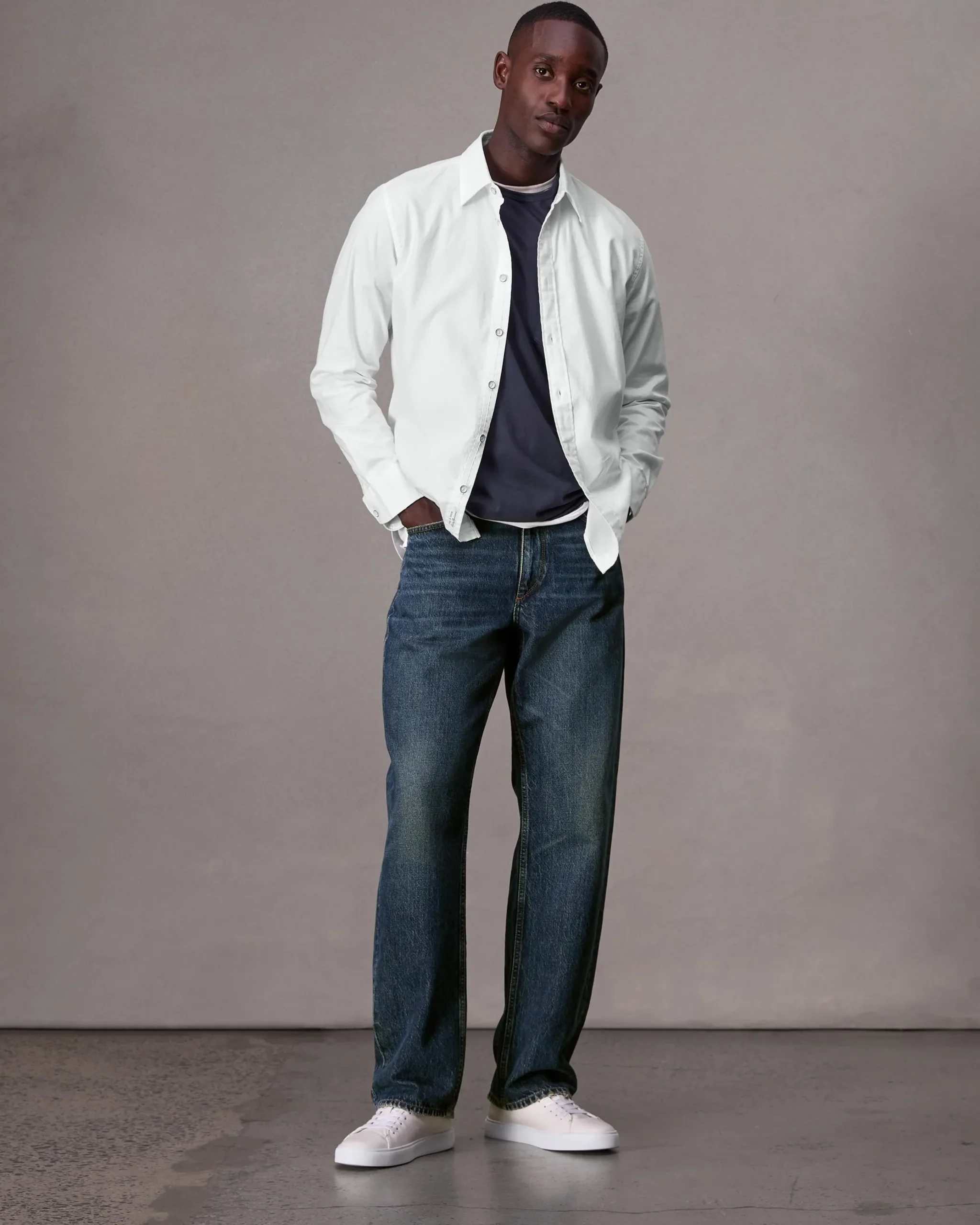 rag & bone Tomlin Stretch-Cotton Dobby Shirt White Store