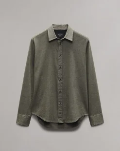 rag & bone Tomlin Stretch-Cotton Dobby Shirt Army Fashion