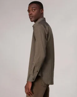 rag & bone Tomlin Stretch-Cotton Dobby Shirt Army Fashion