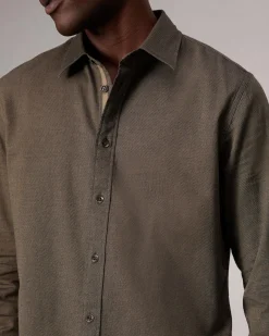 rag & bone Tomlin Stretch-Cotton Dobby Shirt Army Fashion