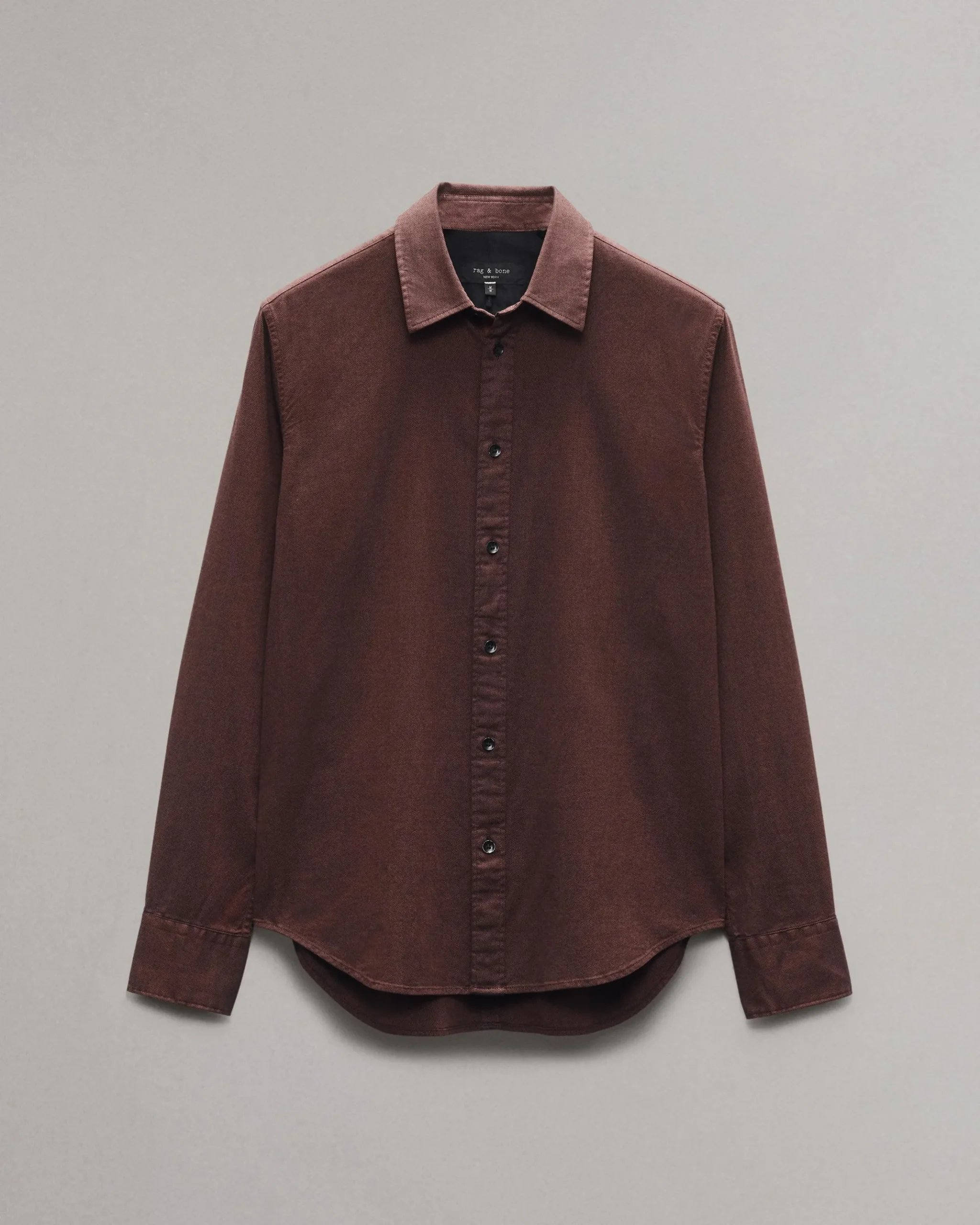 rag & bone Tomlin Stretch-Cotton Dobby Shirt Maroon Cheap