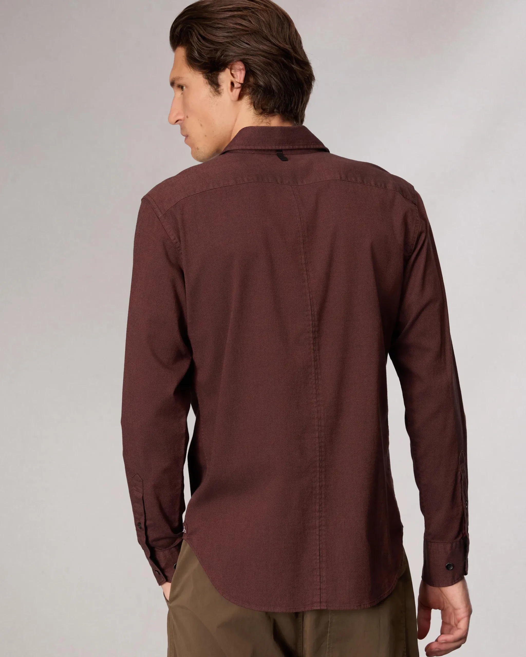 rag & bone Tomlin Stretch-Cotton Dobby Shirt Maroon Cheap