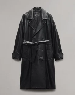 rag & bone Tyler Leather Trench Coat Black Shop