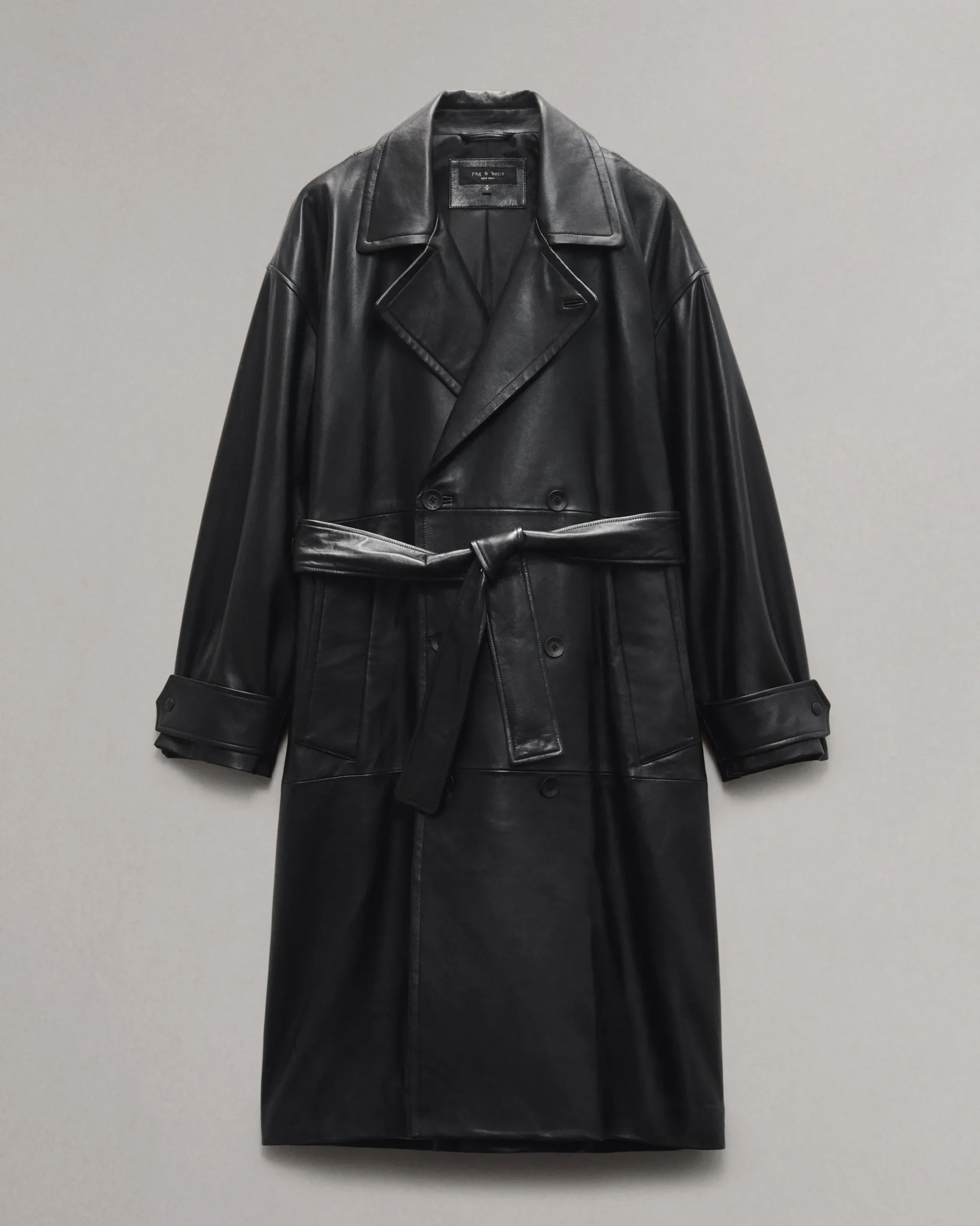 rag & bone Tyler Leather Trench Coat Black Shop