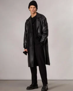 rag & bone Tyler Leather Trench Coat Black Shop