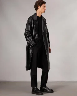 rag & bone Tyler Leather Trench Coat Black Shop