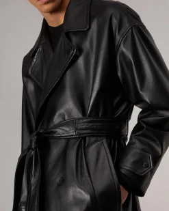 rag & bone Tyler Leather Trench Coat Black Shop